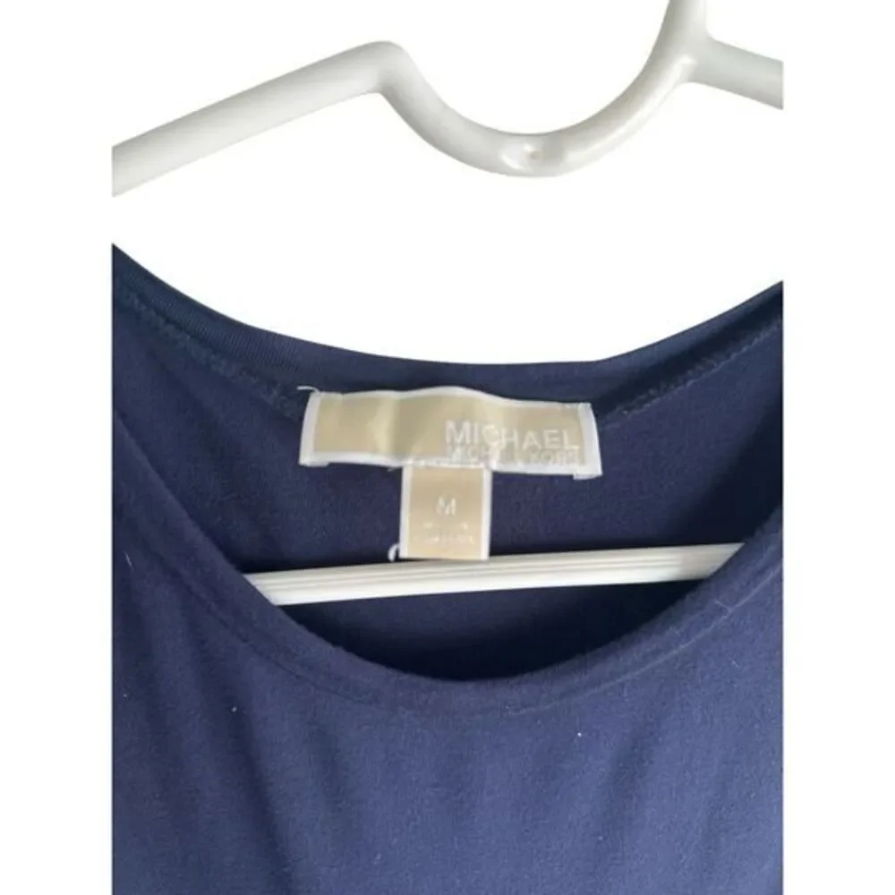 Michael Kors Navy Long Length Sleeveless Top with‎ Chiffon Layers Womens Medium